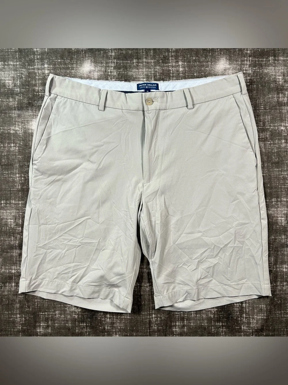 Peter Millar Crown Crafted Surge Golf Shorts Mens 34x9 Gray Athletic Performance